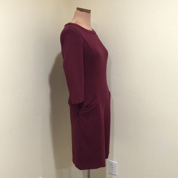 Boden Ottoman Dress Size 4 Muted Red Ribbed Sheath - Picture 4 of 10